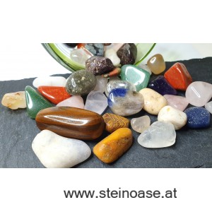 Schöne bunte NATUR Mischung Trommelsteine 'Gr.M' 100g